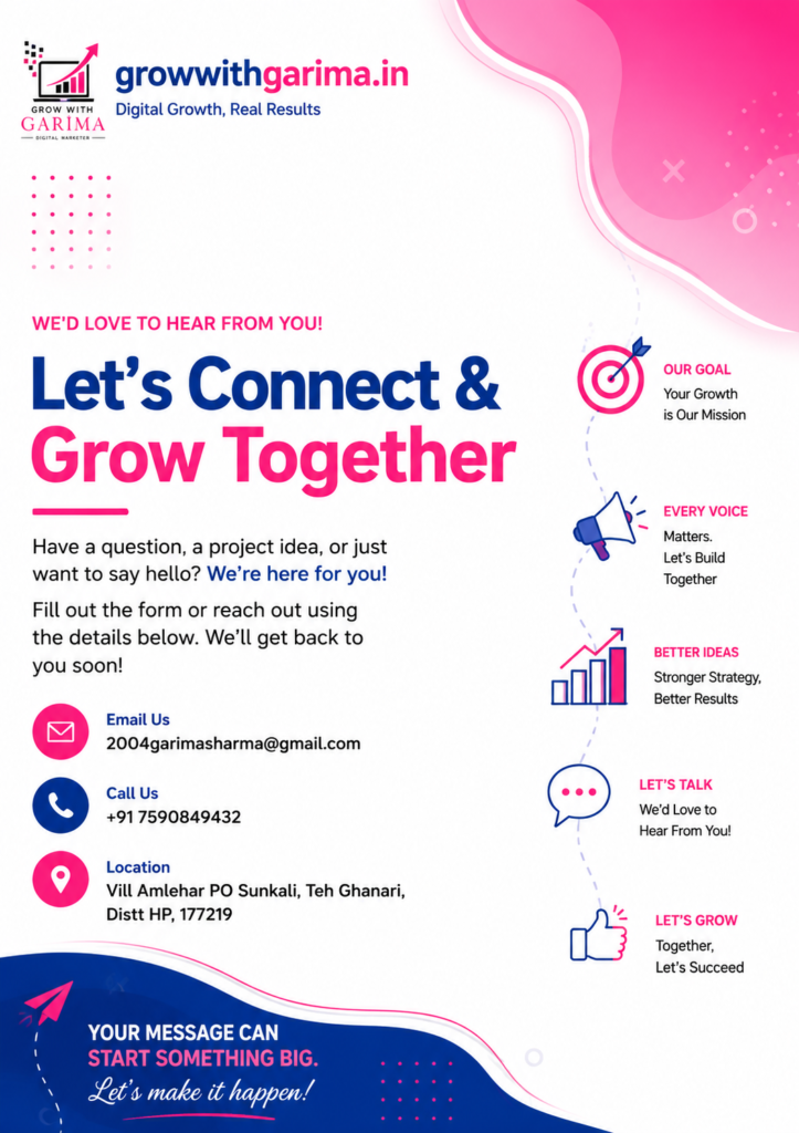 Contact Garima Sharma for digital marketing services